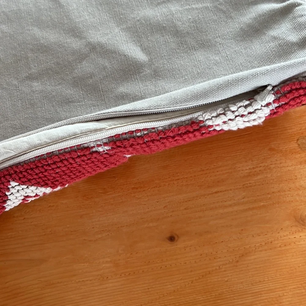 2 NWT West Elm lumbar pillow covers in cream & rust color. Both 14” x 36”